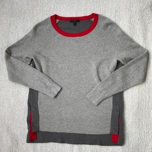 J. Crew Gray/Red Sweater